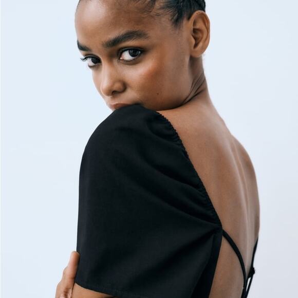 ZARA OPEN BACK MINI DRESS - Picture 4 of 8